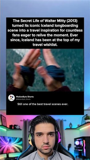 The Secret Life of Walter Mitty (2013)turned its iconic Iceland long boarding scene