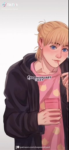 Armin Arlert Modern AU Fanart with Man Bun