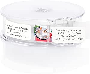 Hot Cocoa Marshmallow Snowman Rolled Address Labels / 250 Personalized Return Address Labels/Designer Address Stickers in Elegant Plastic Dispenser