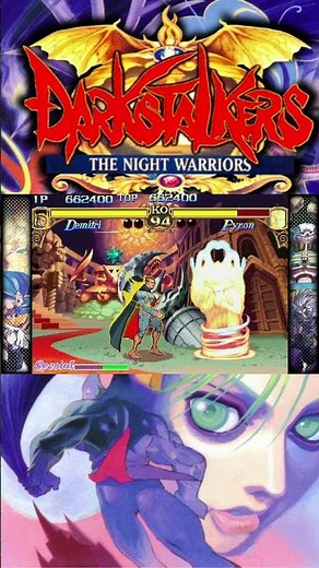 Darkstalkers: The Night Warriors Demitri 🦇 vs. Pyron 🪐 #shorts