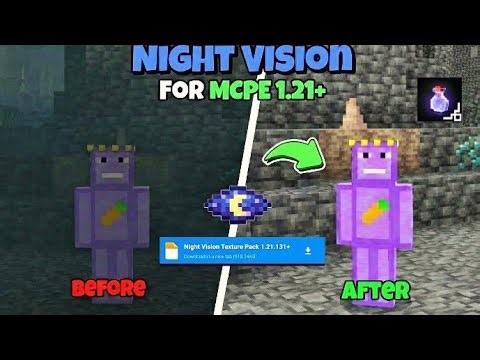NIGHT VISION PACK MCPE 1.21+ (FULL BRIGHT)😱