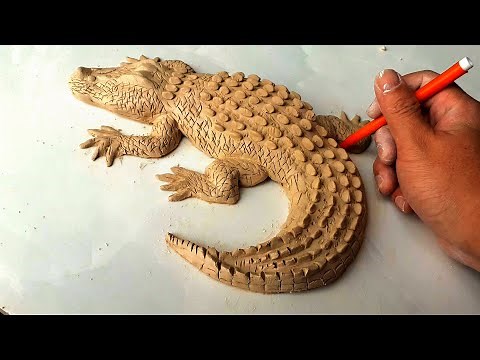 Make A Realistic 3D Crocodile - AMAZING 3D ART - Easy Sculpting Timelapse
