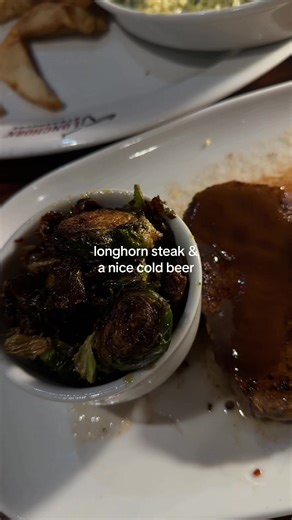 Delicious LongHorn Steakhouse Combo with Beer