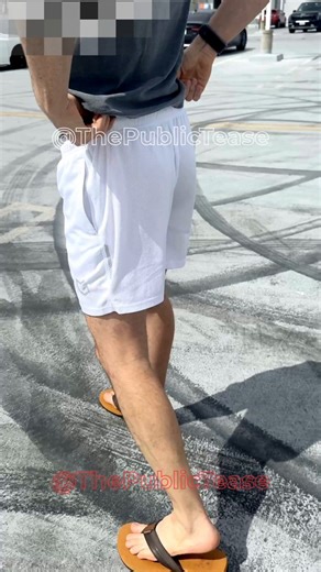 Flip flops and mesh shorts