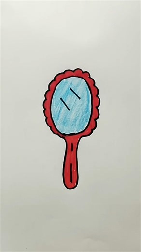 How To Draw A Hand Held Mirror#drawing #shorts