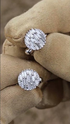 Luxury Custom Diamond Cufflinks | 18kt White & Yellow Gold