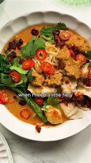 This Red Curry Chicken Meatball Udon Soup is comfort food chaos in the best way ❤️🔥 | Marion's Kitchen