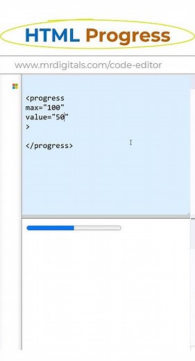HTML progress bar #htmltutorial #coding #htmlcss