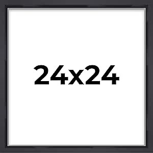 24x24 Shadow Box Frame Contemporary Black Finish | 3/4" Depth of Usable Space| Interior Size 24x24 Inches| UV Resistant Acrylic, Acid-Free Backing, Wall Hangers | Made in USA