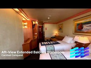 Cabin Tour of Aft-View Balcony Stateroom on Carnival Conquest