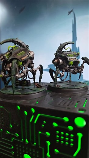 Elven's Forge on Instagram: "Paint Canoptek Tomb Crawlers FAST ⚡ Necron Glow Tutorial Want your Canoptek Tomb Crawler to look tabletop-ready but still terrifying? This fast Necron painting tutorial shows how to get clean metal + glowing energy without wasting hours. Step-by-step, no airbrush required. Perfect for armies, tournaments, or last-minute builds. #Warhammer40K #Necrons #MiniaturePainting #WarhammerPainting #PaintingTutorial HobbyShorts MiniPainting"