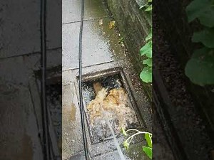 How to unblock a thick blockage in a manhole ,,, poke the poo 💩💩👍