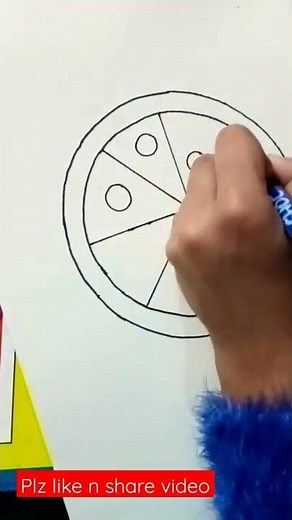 How to draw a pizza easy step by step plz like n share this video