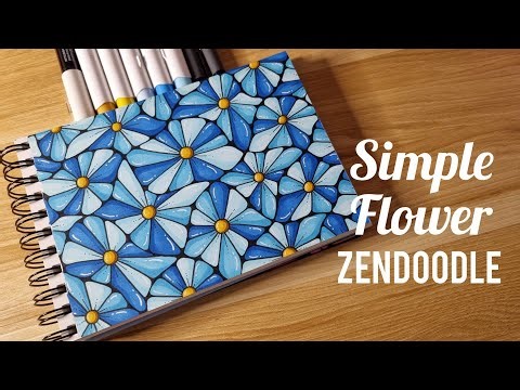 Simple Flower Zendoodle Idea for Beginners 