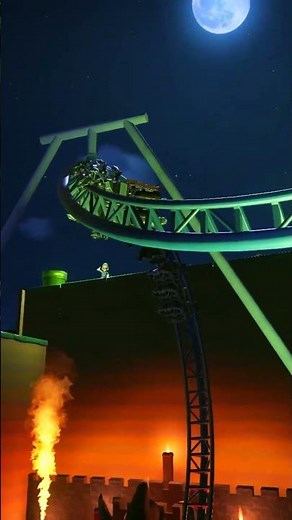 Bowser’s Castle Coaster 🔥 Super Mario Night Ride!