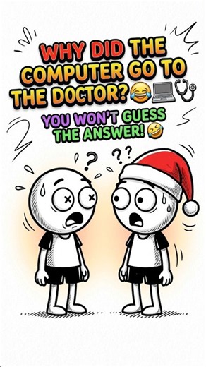 Why Did the Computer Go to the Doctor? 😂 | Funny Cartoon Joke#shorts #cartoonshort