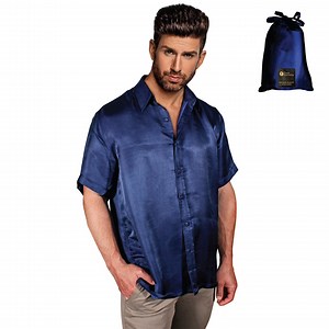Luxury Artisan Silk Shirt for Men Short Sleeves, Washable Natural Mulberry Silk - Etsy
