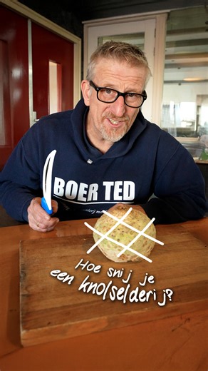 Altijd ruzie met je knolselderij, vooral bij het maken van snert? 😂 Boer Ted (knolselderij-teler!) legt stap voor stap uit hoe je ’m aanpakt. Ga jij ’m proberen? • #BoerenBuren #knolselderij #snert #tips #WaarBoerenBurenWorden | Boeren Buren