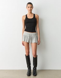 Low Rise Mini Skort in Mid Grey Marle | Glassons SG