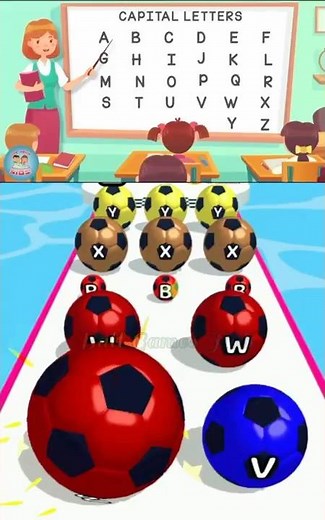 A to Z BALL RUN 🅰️➡️🧩 | ABCD Nursery Rhymes x Ball Run Game | Fun Learning + Satisfying Run!
