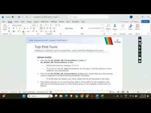 Shelly Cashman Excel 365 | Module 9: SAM Project B Top End Tours #shellycashman