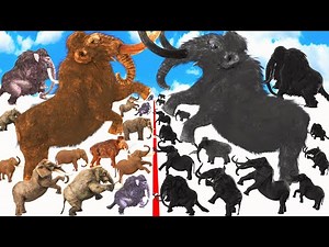 Mammoth vs Elephant Modern Mammals vs Cenozoic Beasts Size Comparison Prehistoric Animal Epic Battle