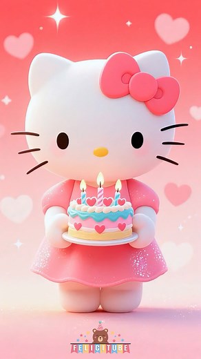 Que los Cumplas Feliz - Hello Kitty - ¡Happy Birthday! - ¡Feliz Cumpleaños! Dulce Hello Kitty ¡Celebra tu cumpleaños con el encanto de Hello Kitty! En este adorable video, Hello Kitty aparece con una linda torta decorada, lista para celebrar mientras suena la canción “Que los cumplas feliz”. Perfecto para dedicar a niños y niñas fanáticos de Hello Kitty o ambientar una fiesta temática llena de ternura y color. Haz que tu ser querido se sienta especial con esta mágica felicitación de cumpleaños. 
