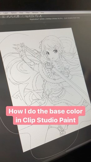 L U N A R * 🍓 | ANIME ART TIPS on Instagram: "[READ MORE ⬇️ ] Quick tips for base coloring in Clip Studio Paint! 🔸 Fill the character’s base layer with grey by using “Enclose and fill” tool 🔸 Start filling colors from the top layer of the character for example: weapon ➡️ ornaments ➡️ gold accessories ➡️ clothes ➡️ hair ➡️ skin 🔸 Use the "Fill" tool in transparent mode (press "c" on your keyboard to toggle the transparent mode) to remove the color from undesirable 