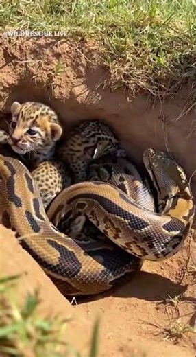 Eagle Grabs a Python While Cheetah Cubs Watch 😱🦅🐍 #wildliferescue #animals #cute #viralvideo #funny