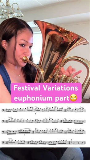 the euphonium part in Festival Variations is crazy, fun to practice & …takes 3 lungs?🫁 #euphonium
