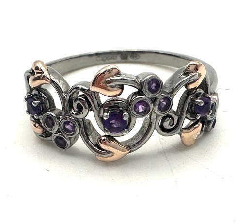 Clogau Sterling Silver & Gold Amethyst Origin Ring UK: T US 9 3/4 BOXED - Etsy