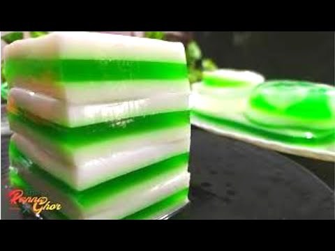Jello layer coconut milk pudding || Tasty dessert