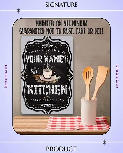 Personalized - Kitchen Sign - Metal Sign