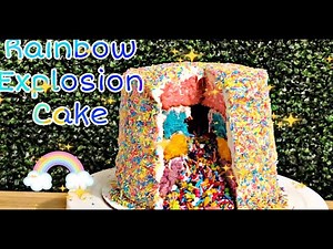 How to Make Rainbow🌈Explosion Cake From Scratch with Homemade Moist Vanilla cake Recipe From Scratch