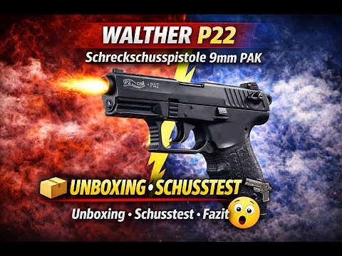 Walther P22 Schreckschusspistole 9mm PAK (Unboxing, Schusstest und Review)