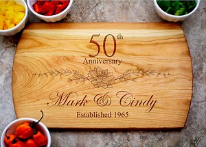 50th Anniversary Gift, Custom Cutting Board, Personalized Anniversary, Anniversary Gift for Her, Gift for Him, 50 Year Anniversary Gift - Etsy