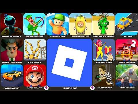 Roblox,Poppy Platime 4,Survival Story,Scary Teacher 3d,Grimace Monster,Free Fire,Amoung Us,Bowmaster