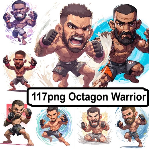 Octagon Warrior PNG Bundle – MMA Combat Action Clipart Pack - Etsy
