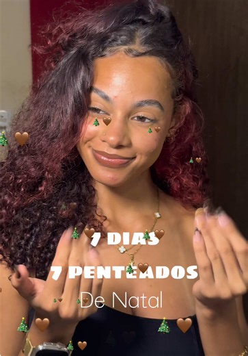 Part 4| 7 dias, 7 penteados de Natal 🙈❤️🎄 #foryou #explore #natal2025 #penteado #penteadosparacabeloscacheados