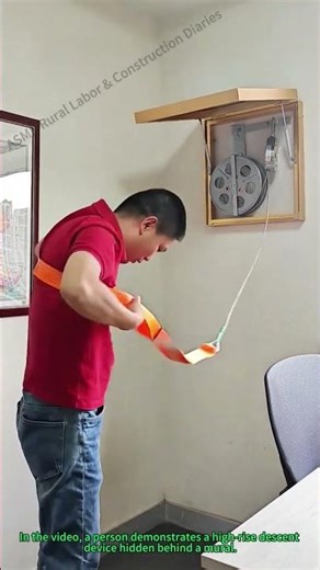 Hidden High-Rise Escape: Mural-Mounted Descent Device