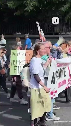 Protest against Trump's visit to Ireland takes place in Dublin city centre