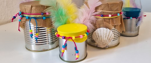 Dosentrommel basteln - Musikinstrumente selber basteln