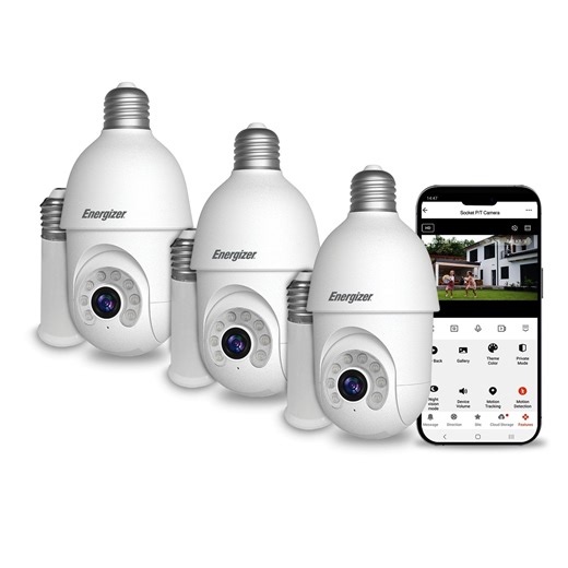 Energizer 2K Light Bulb Socket Security Camera with Socket Extension, 3pk. - Samsclub.com