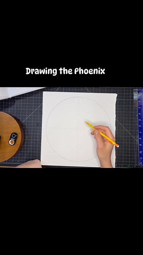 Here is me sketching out the phoenix painting on Saturday! I’ve had to work the past two days so haven’t had much time for art. A friend looked at the other two circle paintings and suggested they looked very elemental and that I needed a fire painting still, so here’s what I came up with! #artistatwork #ingridtourangeausart2 #timelapseart #watercolors #drawing #phoenix #fire #wip #fyp | Ingrid Tourangeau's Art 2