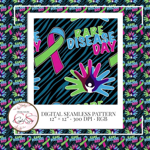 Rare Disease Day Fabric | Awareness Ribbon Seamless Pattern (digital Download) - Etsy