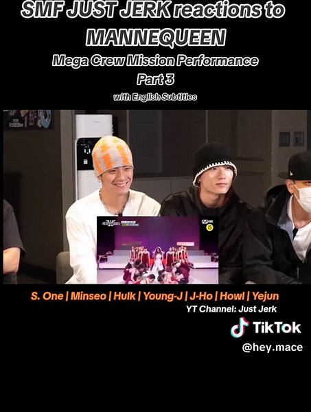 Part 3 SMF Just Jerk reactions to Mannequeen mega crew mission performance with eng sub.🧡 #smf #justjerk #mannequeen #reactions #megacrewmission #swf2