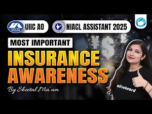 UIIC AO 2025 \\ NIACL Assistant 2025 | GA Most Important Insurance Awareness MCQs | By Sheetal Ma'am