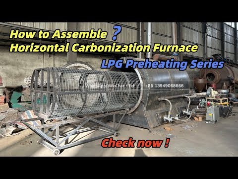 Complete horizontal carbonization furnace assembly and gas preheating system