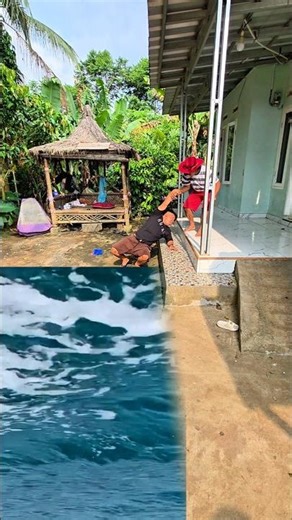 Mr. Rusdan helped Mr. Rizal who was being chased by the flood😅🤣