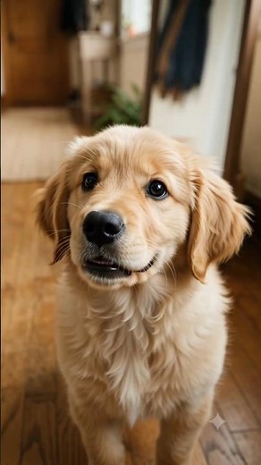 Golden Retriever Puppy Sees Himself in the Mirror for the First Time! 🐶🪞❤️